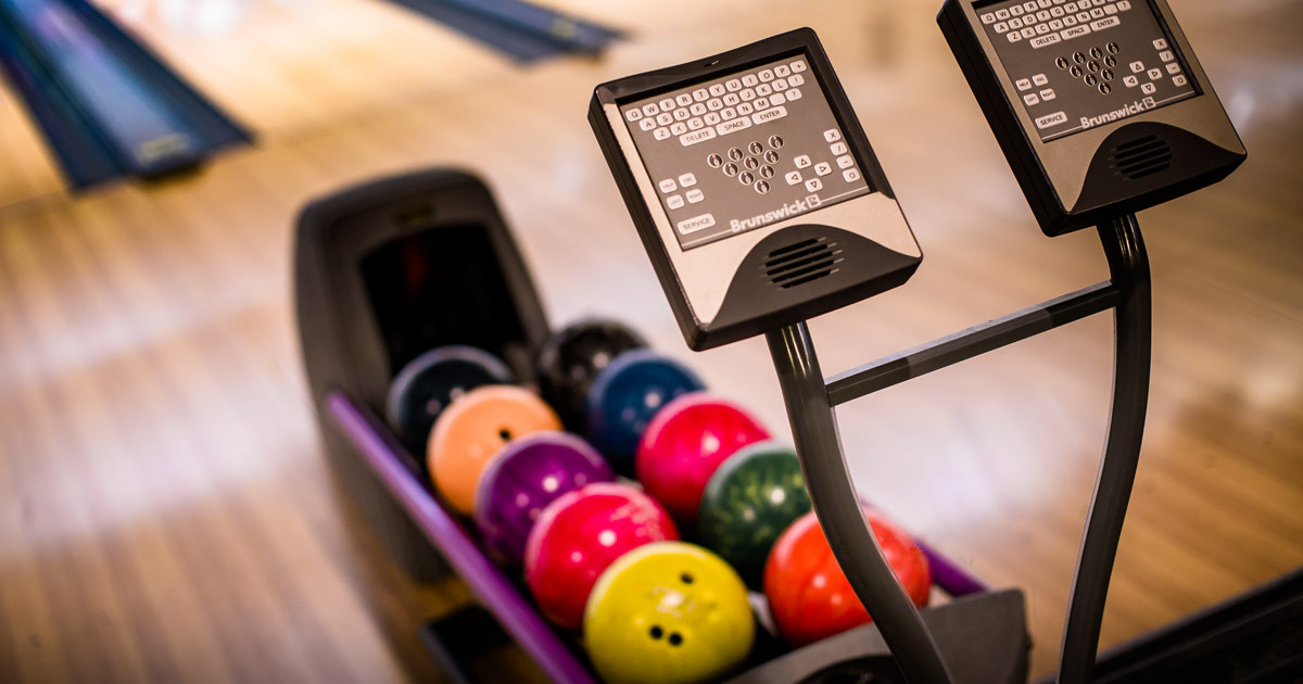 ball return at a bowling alley