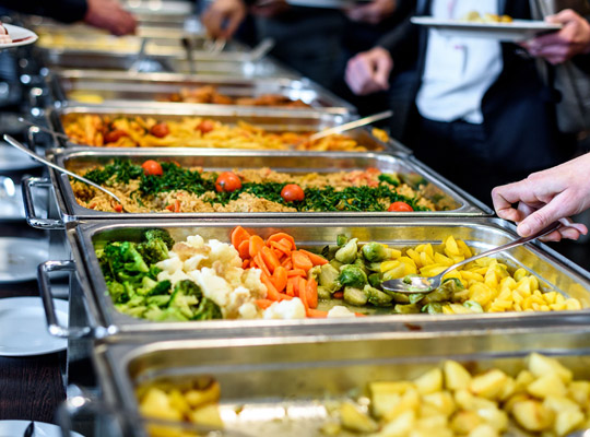 hot foods at the buffet