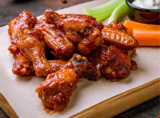 plate of chicken wings
