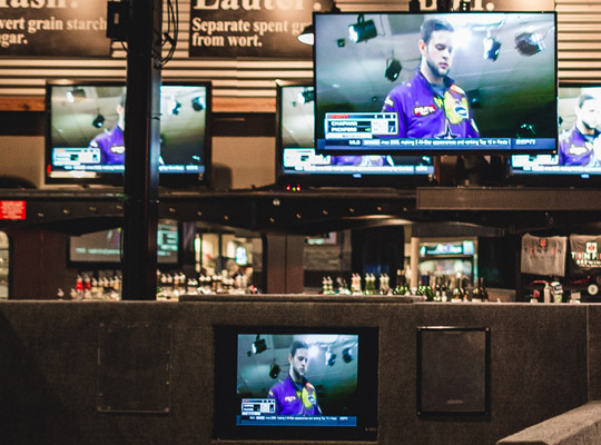 Bar with big screen TVs