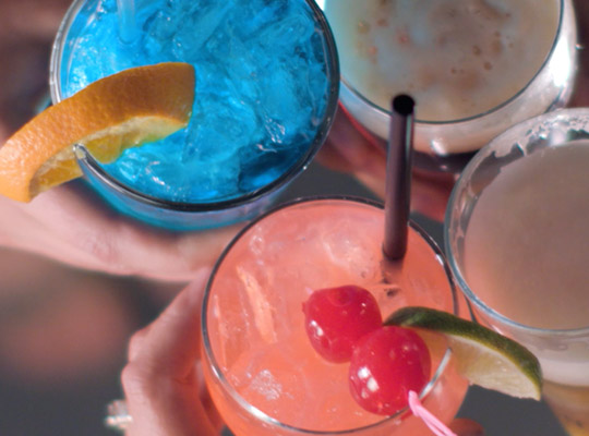 group of cocktails